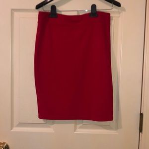 Red Mini Pencil Skirt